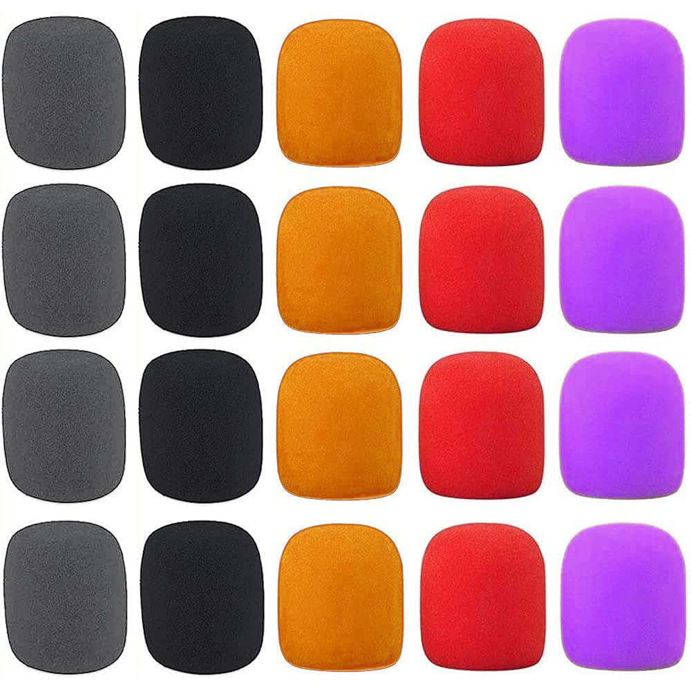 Microphone Cover Foam, 20 Pcs Handheld Microphone Windscreen, Microphone Windshields Foam, Handheld Microphone Foam Covers, Microphone sponge Cover, for KTV Performance, Outdoor Activities (B)