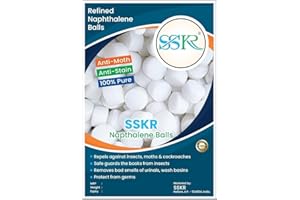 S.S..K.R Naphthalene Balls 400g | Large White Mothballs for Closet, Storage & Odor Control | Solid Naphthalene Blocks for Hom
