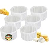 Soft Cheese Mold for Cheese Making 1.25QT - Homemade Cheese Making Supplies | 6 pcs Cream Form - Medium Molde Para Queso Fres