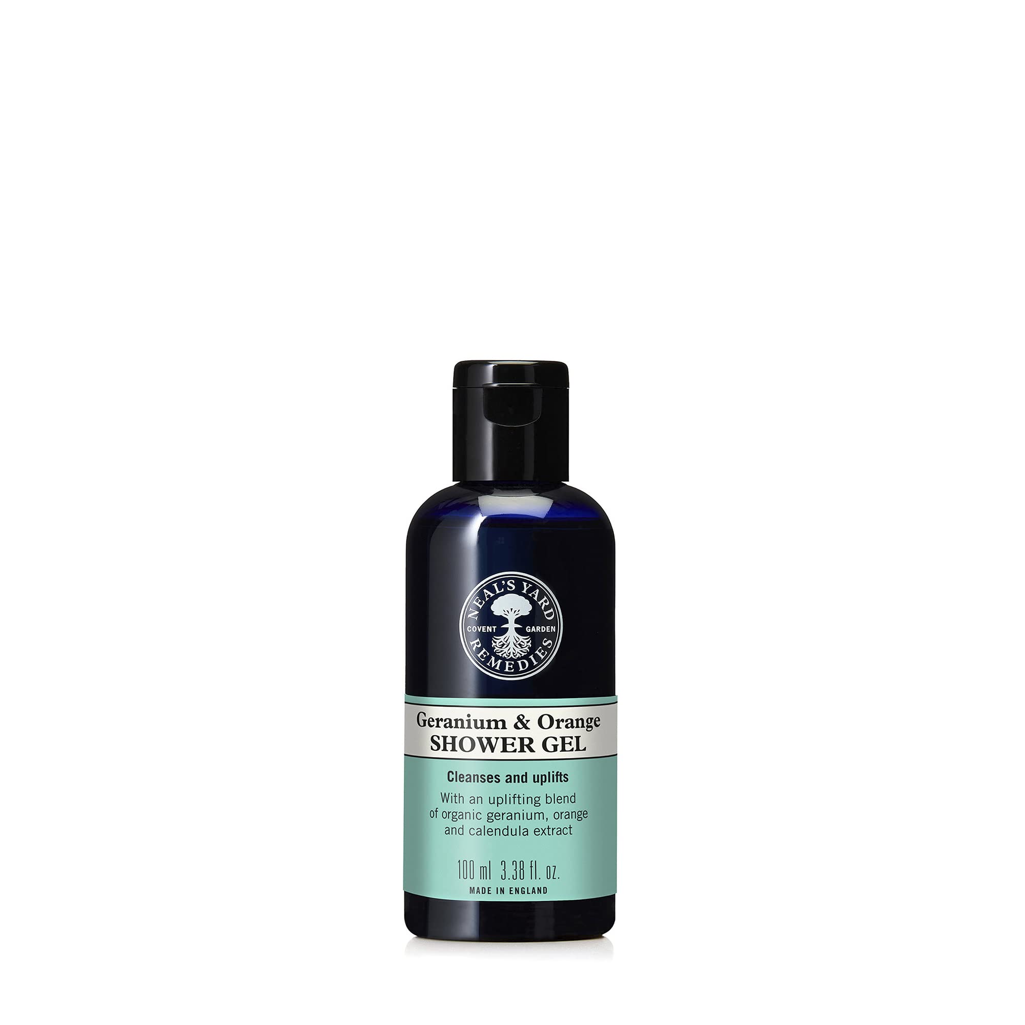 Neal’s Yard Remedies Geranium & Orange Shower Gel | Energising & Conditioning Shower Gel with Soothing Calendula Extract | Vegan Shower Gel made with Organic Ingredients | 100ml