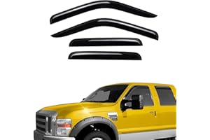 AEROGUYS Extra Durable Window Deflectors Tape-On Visors Rain Guards Fit for Ford F250-550 Super Duty 1999-2016 SuperCrew,Sun Visors, Wind Vent for Visors, Vent for Shades, Exterior Car Accessories- 4pcs.AG0056