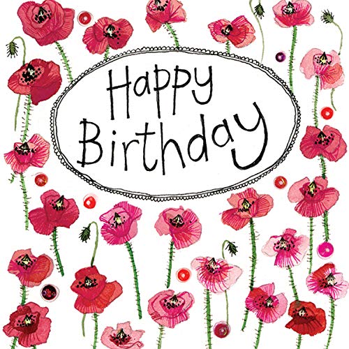 Alex Clark Poppies Birthday Card