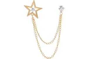 ABJFJE Elegant Crystal Bee With Hanging Chain Brooch Vintage Cute Rhinestone Insect Corsage Tassel Chain Suit Jacket Brooch Pin for Men Husband Gifts