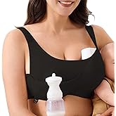 Wireless Hands-Free Pumping Bra, Adjustable with Extendable Straps and Hook Extender, Comfort Sleep Pumping & Nursing Bra