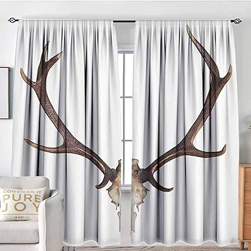 Amazon Com Guuvor Antlers Decor Heat Insulation Curtain Antlers