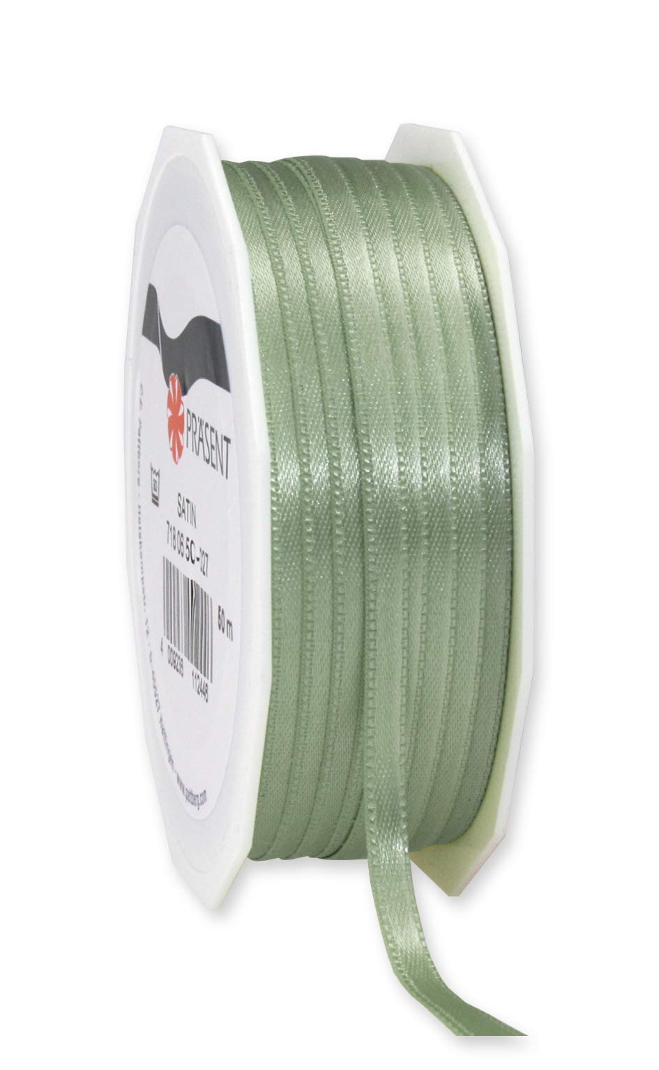 Präsent - Satin Ribbon Old Green 6 mm Width, 50 m Length