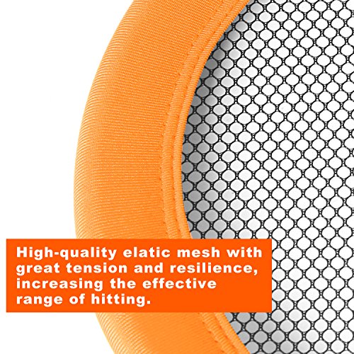 Pack of 2 15'' Badminton Tennis Rackets Kit with 2 Balls Junior Sports Elastic Mesh Badminton Racquets Set for Kids Outdoors Play Game Toy(596-Orange)
