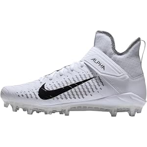 Nike Men's Alpha Menace Pro 2 D Football Cleats - Black/White,7M US