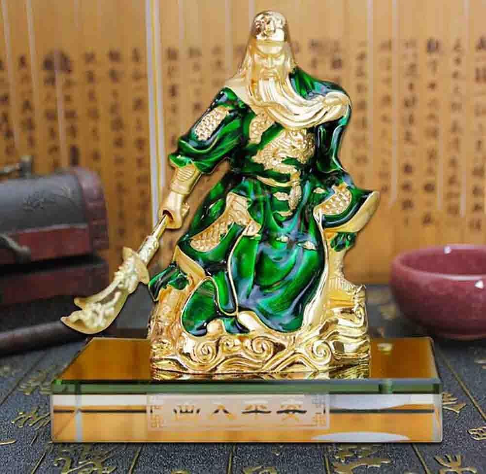 BMDHA Office Decoration Guan Yu Alloy + Crystal Base Decoration/Office/Car/Table / (with Perfume)