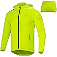 Dooy Men's Cycling Jacket ​with Detachable Sleeves Windbreaker Jackets Windproof Running Vest Lightweight and High Visibility
