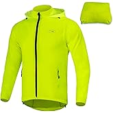 Dooy Men's Cycling Jacket ​with Detachable Sleeves Windbreaker Jackets Windproof Running Vest Lightweight and High Visibility