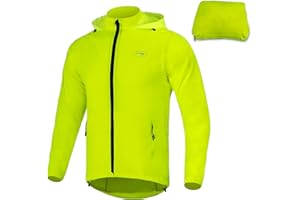Dooy Men's Cycling Jacket ​with Detachable Sleeves Windbreaker Jackets Windproof Running Vest Lightweight and High Visibility