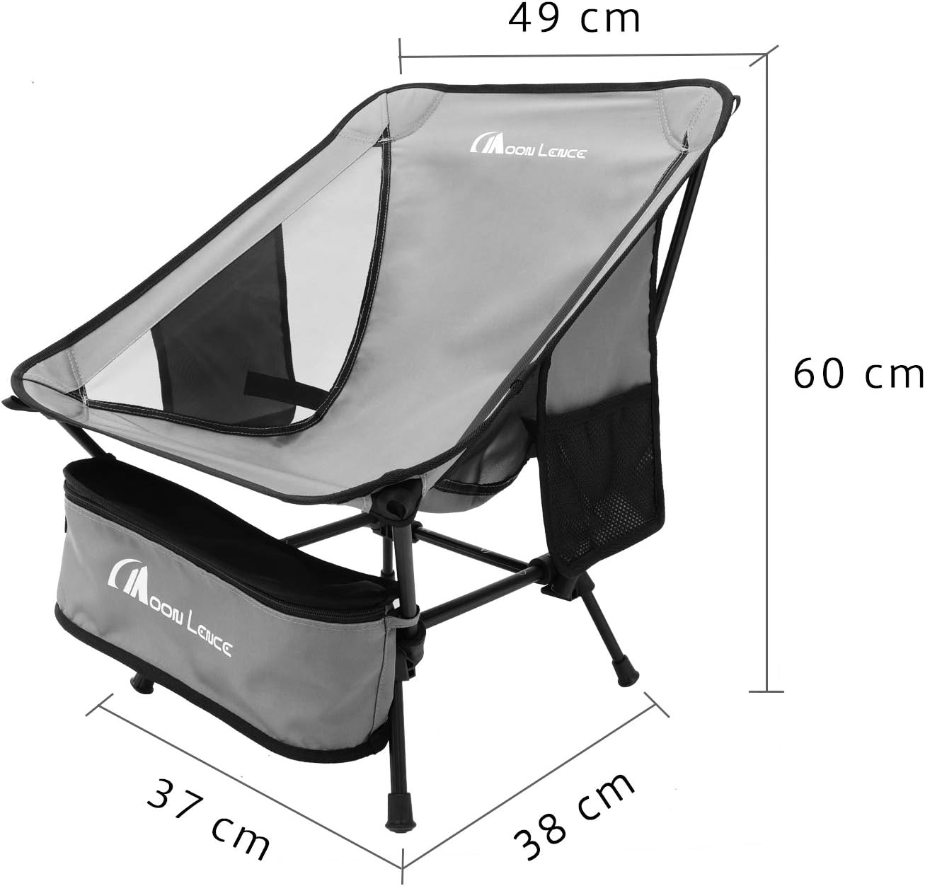 Amazon Moon Lence アウトドアチェア 2wayローチェア より安定 キャンプ椅子 グランドチェア 軽量 折りたたみ コンパクト ハイキング お釣り 登山 耐荷重150kg グレー Moon Lence チェア