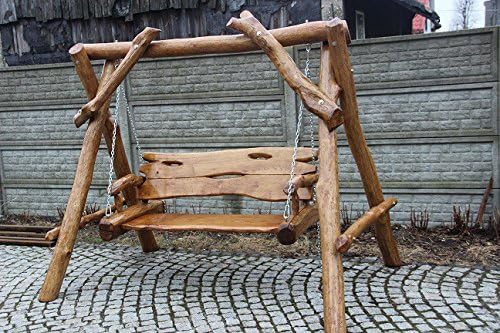 Luxus Pur UG Rústico Jardín Columpio de Madera Maciza – Hecha a Mano de