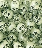 Glow in the Dark Skull Beads for Crafting and Paracord - 10 Pack