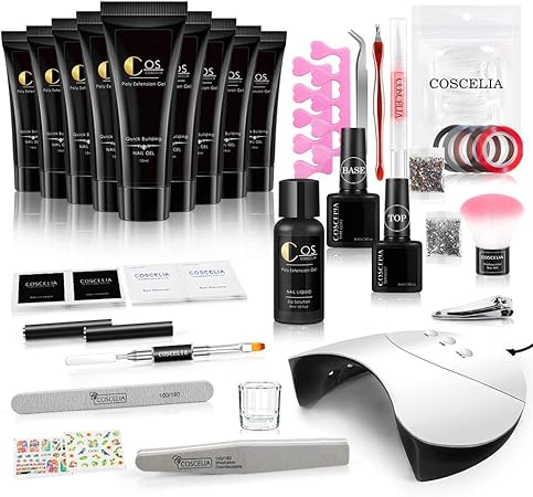 Amazon 9pcのポリジェルセット 36wネイルライト付きセット マニキュアセット 長さ出し ジェル 9本を選ぶことができる Twinkle Store ビューティー 通販