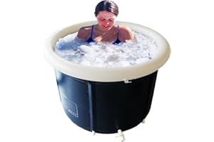 IRTREE Foldable bathtub Soaking Tub Portable Bathtub Adult Inflatable Portable Bathtub Inflatable Ice Bath Ice Plunge Tub Ice Bath Tub for Adults Cold Plunge Tub Outdoor (Φ34.6”)
