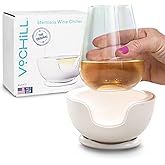 VoChill Stemless Wine Glass Chiller | Keep the Chill In Your Glass | Made in the USA | Separable & Refreezable Chill Cradle | Actively Chills Stemless Glassware | Quartz, Single Stemless