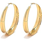 Chunky Gold Hoop Earrings Big Large Huggie Hoops Earrings Thick Statement Earring Jewelry Gift