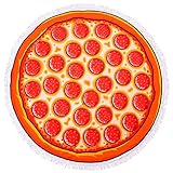 Thick Round Beach Towel - Soft Microfiber Absorbent Beach Blanket 59 inches Ultra Large Circle Yoga Mat with Tassel, Stylish Summer Terry Beach Towel, High Color Fastness