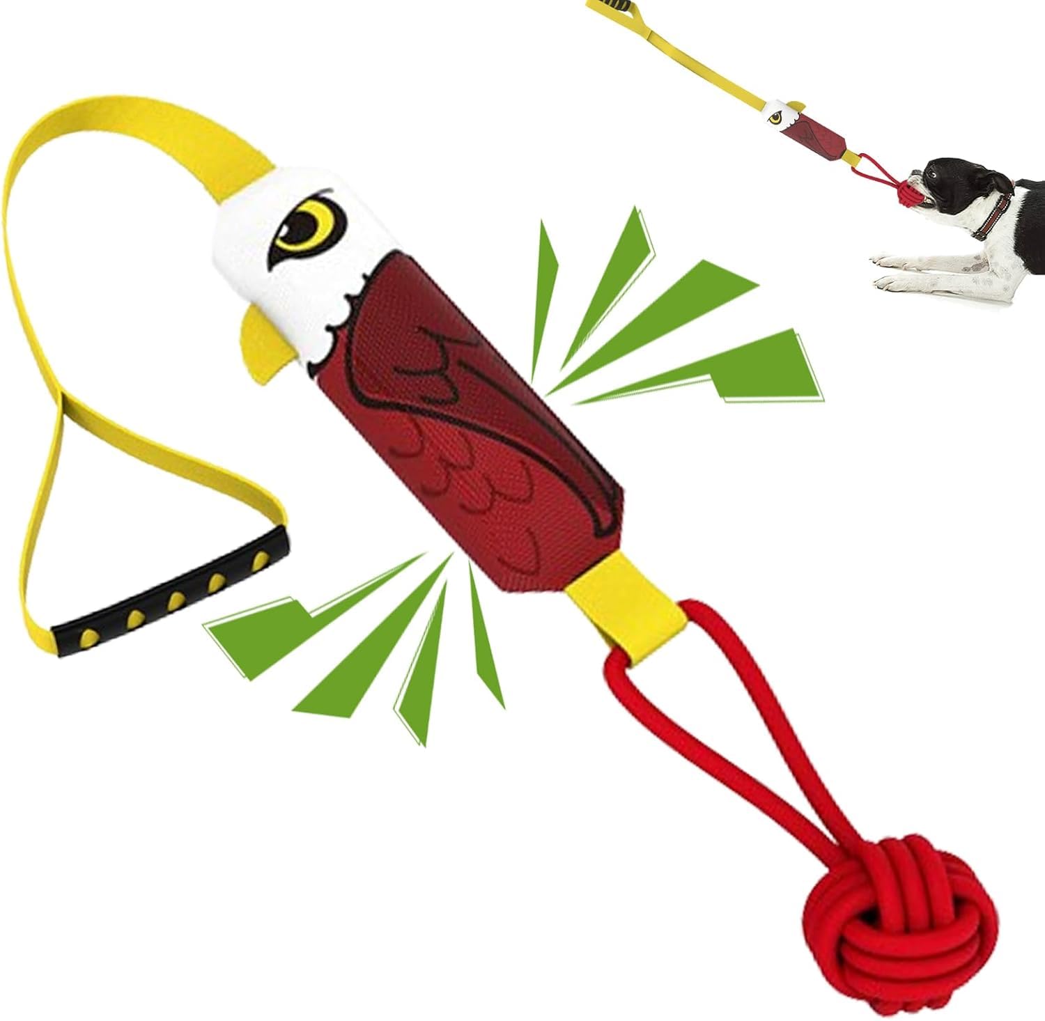 Duuclume Dog Squeaky Toys & Durable Dog Balls for Aggressive Chewers - Indestructible, Interactive Medium Dog Toys for Tug of War & Boredom Chew Teething (Eagle)