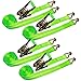 VULCAN Ratchet Strap with Wire Hooks - 2 Inch x 15 Foot - 4 Pack - High-Viz - 3,300 Pound Safe Working Load