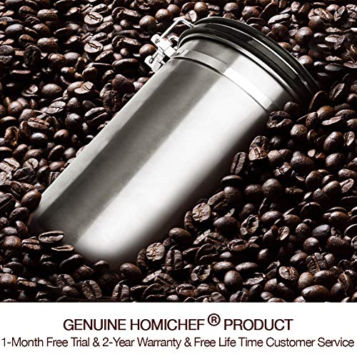 HOMICHEF 12 oz Ground Coffee Container Airtight With Scoop Small