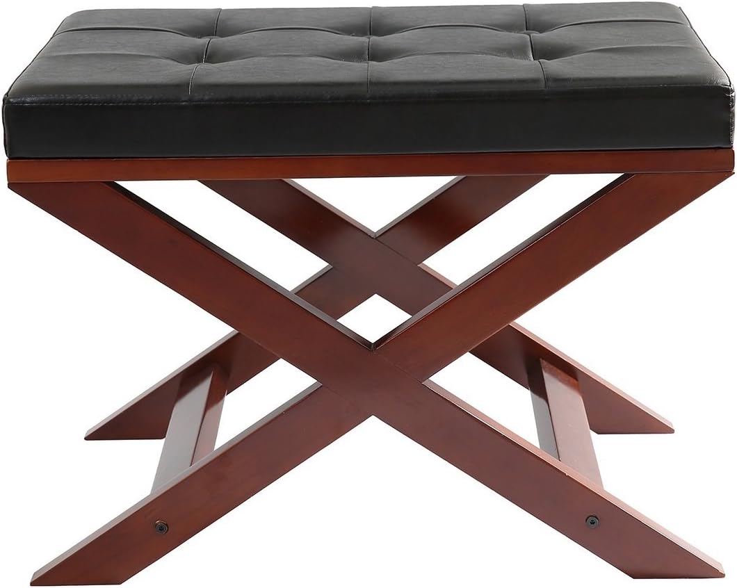 Orolay Cambio de Zapatos X-Banco otomana con Cuero de PVC y Patas de