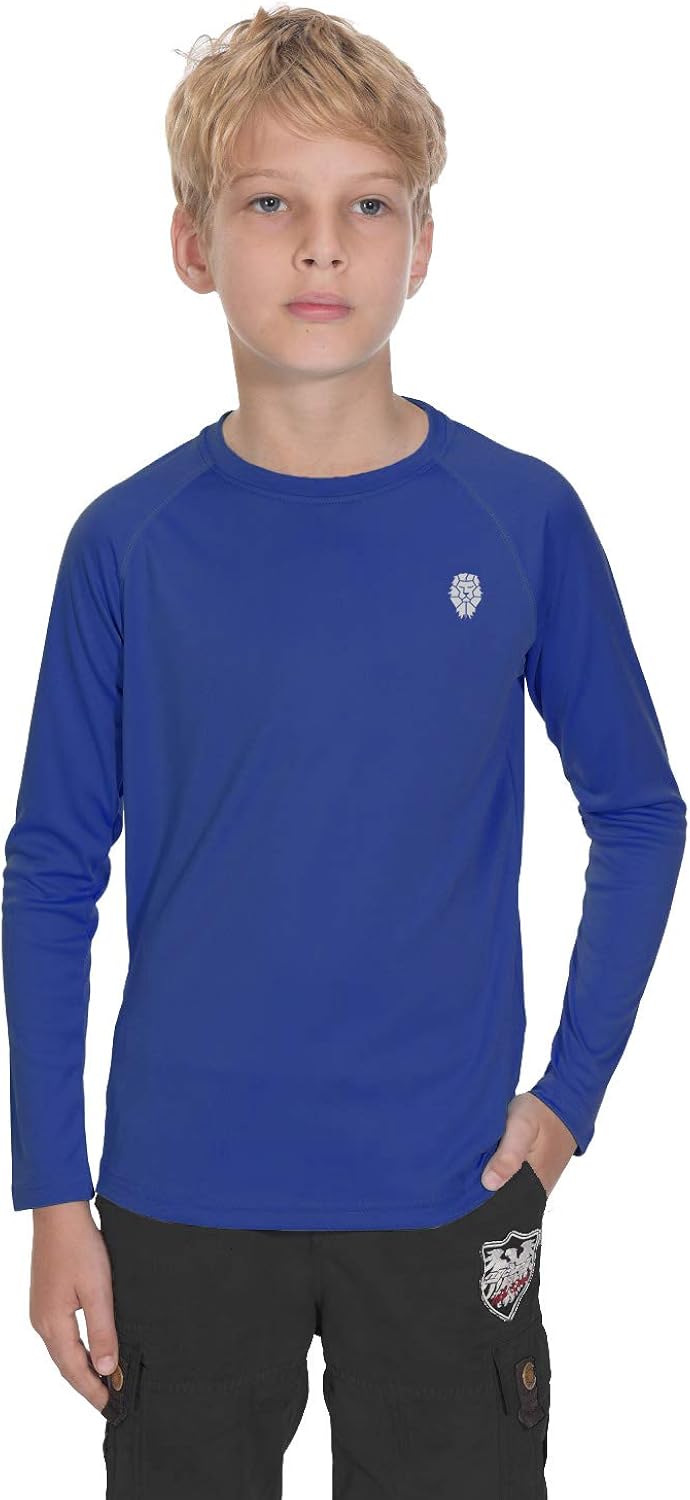 Sun Shirts for Youth Boys Rashguard - Long/Short Sleeve Lightweight Shirt SPF 50+: Clothing