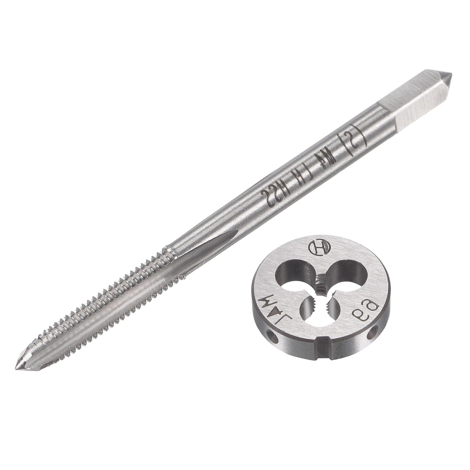 MACHSWON M4x0.7mm Metric Left Hand Tap and Die Set,Machine Thread Screw Tap with Round Threading Die,Tap & Die Kit for Nut Screw Bolt Thread Repair