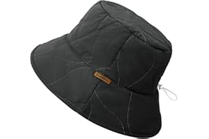Sukeen Winter Bucket Hat Women Men Lightweight Cotton Filled Warm Hat Waterproof Adjustable Fisherman Hat for Hiking, Travel
