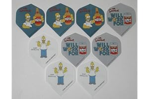 US Darts - 3 Sets (9 Flights) Simpsons Bart Homer Duff Standard Dart Flights