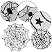 JOVITEC Halloween Decorations Set 40 Inch Spiderweb Lace Round Tablecloth Black Spooky 17.7