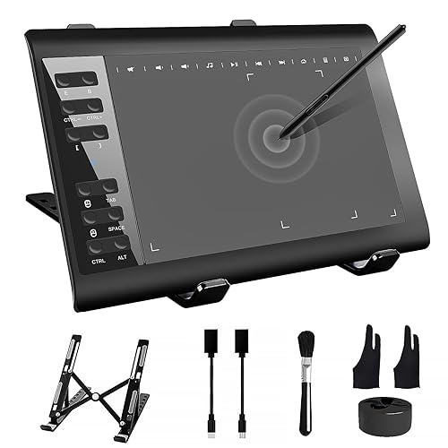 Graphics Drawing Tablet with Stand,10x6 Inch Drawing Tablet with