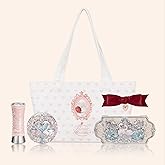 Flower Knows Swan Ballet 5-Piece Makeup Set,Shine Lipstick(B03) + Powder Blush(05) + Eyeshadow(01) + Canvas Tote Bag + Hair Clip,Gift for Girls & Women