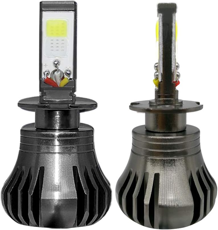 LED Car Headlights Bulbs Headlamp Conversion Kit, H3 LED Car Headlight Bulb Kit Fog Light COB Highlight Chip 6000K+8000K Car Automatic LED Conversion Kit DC12V-24V Instant Start-Led Bulb Replacement f