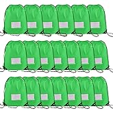 20 Pcs Drawstring Bags,Bulk Draw String Backpack, DIY Gym Sports Cinch Bag Sackpack for Women Men, Green
