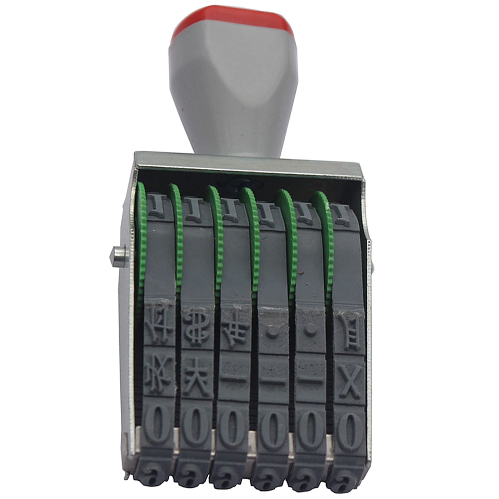 WANLIAN 6 Digits Rubber Numbering Stamp Changeable0-9 Numbers & Symbol,Personalized Multi-Function Imprint Size 40 x 7 mm, Multicolor