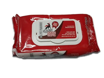 Super Dog Super Bath Wipe (Pack of 80)