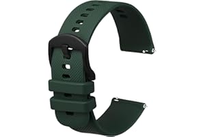 Anbeer Silicone Watch Band 16mm 18mm 20mm 22mm 24mm 19mm 21mm Quick Release Rubber Watch Straps for Men Women,Stainless Steel Buckle