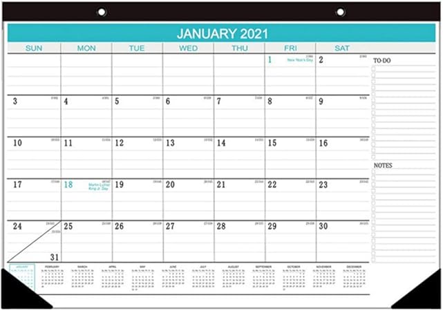 Amazon 21英語版卓上カレンダー壁掛けカレンダー年次プランナービジネスオフィス学校の家の装飾のための毎日の計画 1 カレンダー 文房具 オフィス用品