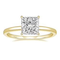 EAMTI 2CT 925 Sterling Silver Gold Engagement Rings