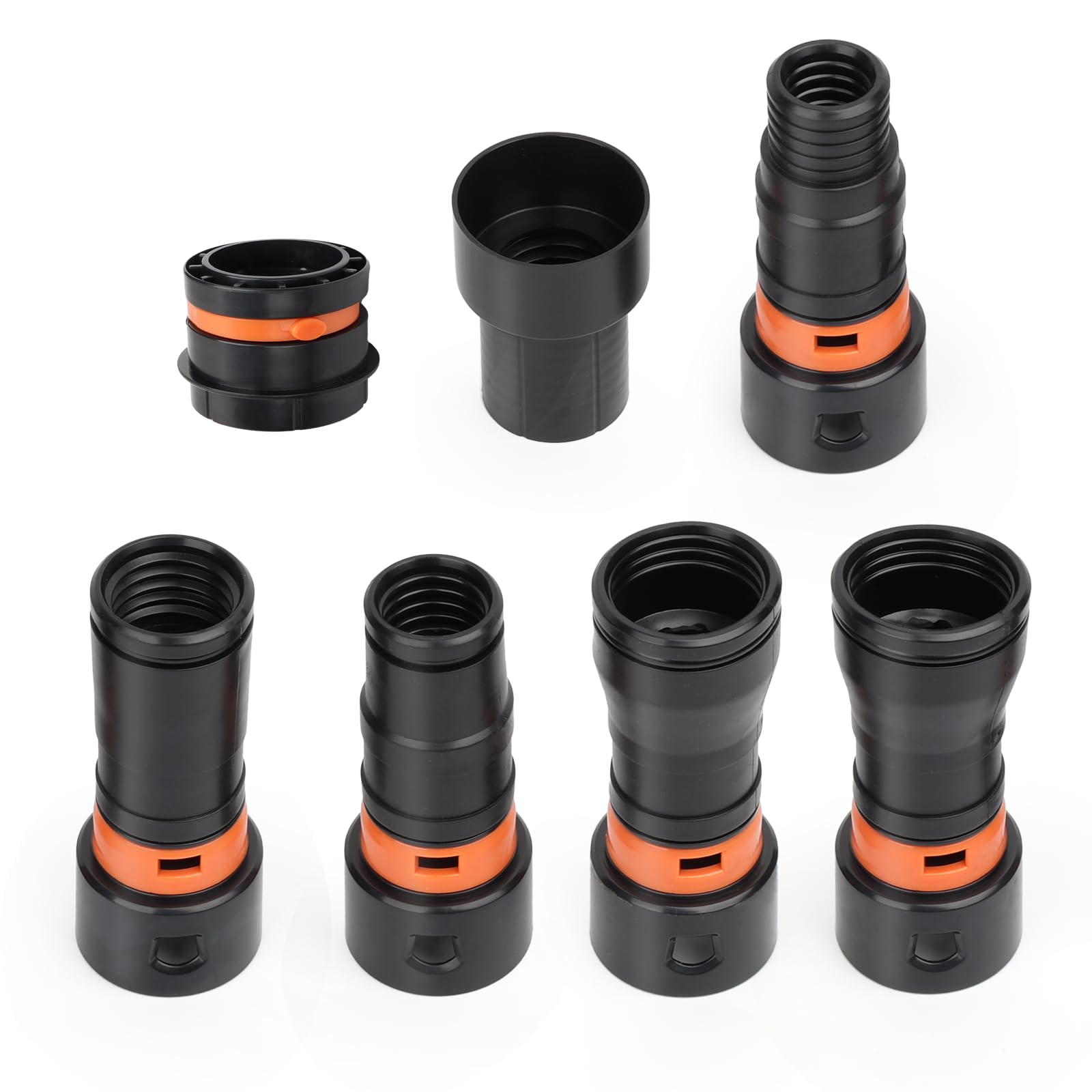 Photo 1 of AWAROCKY 7Pcs Vacuum Attachment Adapter Fits Vacuum Cleaner,1-2/3" 1-2/3" 1-1" 1-1/3" 1-0.9" 1-2/3" 1-3/4" for Universal Central Vacuum Cleaner Adapter Replacement