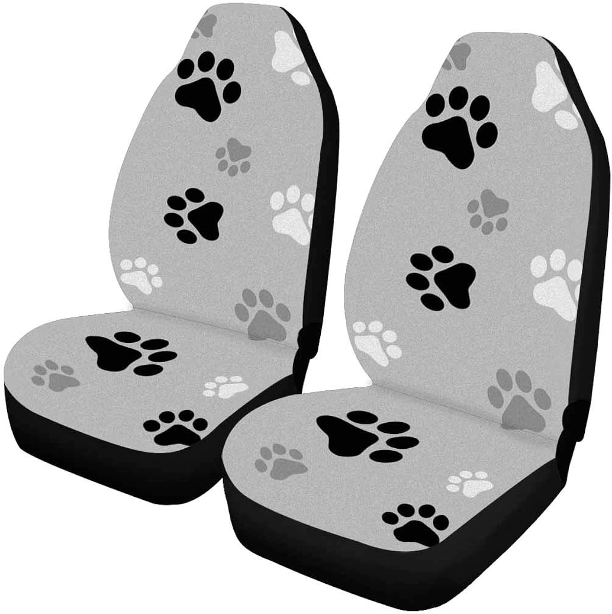 InterestPrint Animal Paw Prints Front Car Seat Covers Set