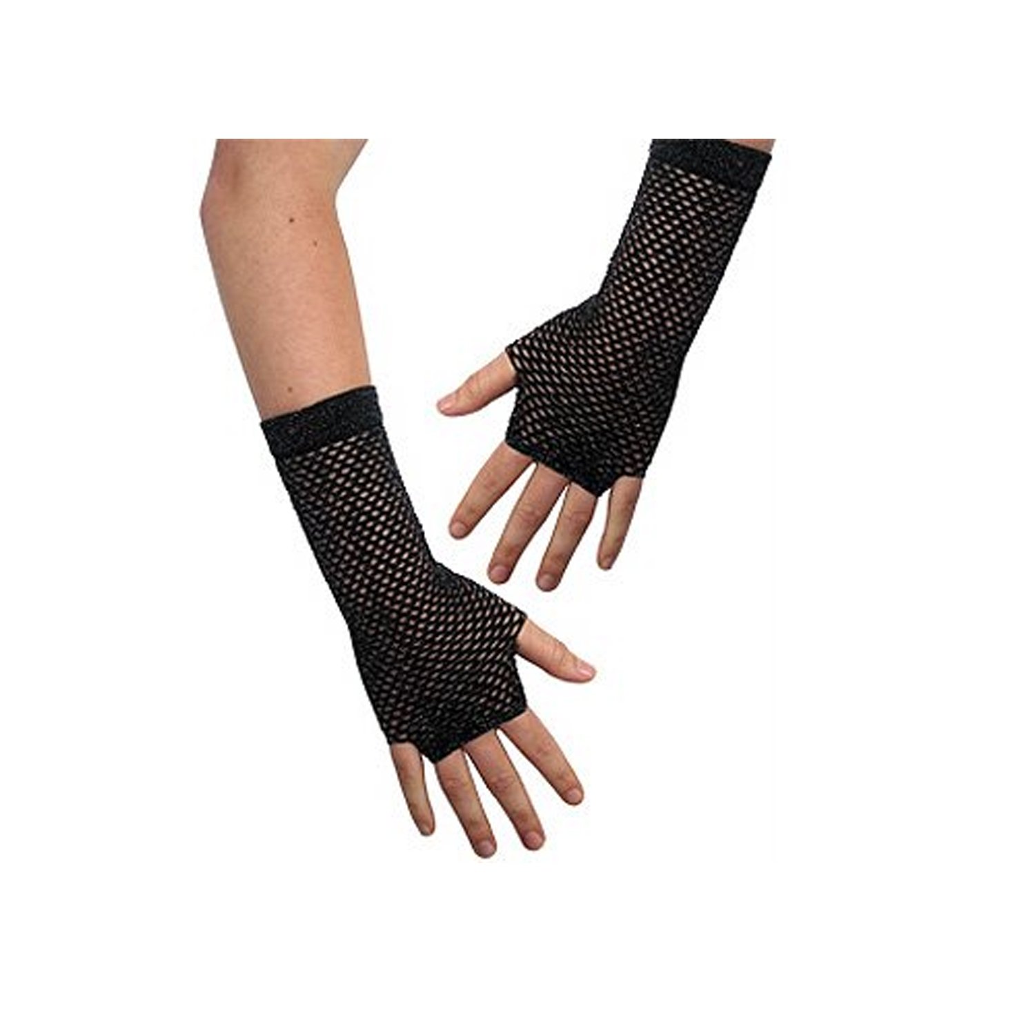 Pair of Long Net Gloves (Black) Amazon.co.uk Clothing