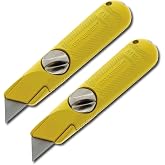 Grabber All-Metal Fixed-Blade Utility Drywall Knife - Easy Change Blade, Non-Retractable (2-Pack)
