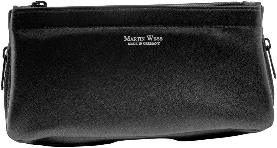 Martin Wess Germany Classic Black Metis Lamb Leather 2 Pipe Combo Pouch Tobacco Case