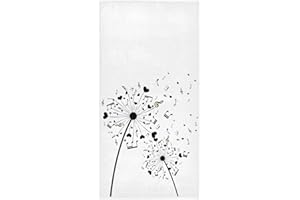 Wamika Beautiful Dandelion Hearts Hand Towels Music Note Face Towel Soft Thin Guest Towel Portable Kitchen Tea Towels Dish Washcloths Bath Decorations Housewarming Gifts 16 X 30 in