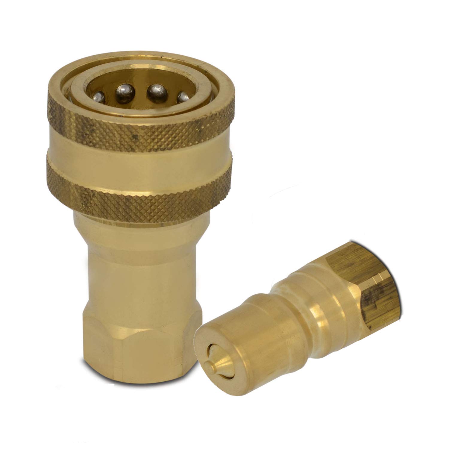Photo 1 of 1/2? NPT ISO 7241-B Brass Quick Disconnect Hydraulic Coupler Set …