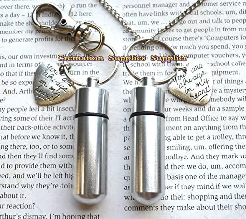 You are always in my heart Urn Cremation Necklace and Keychain Jewelry - Cremation Necklace Jewelry -Ashes Necklace Jewelry - Memorial Jewelry-You are always in my heart Cremation Locket